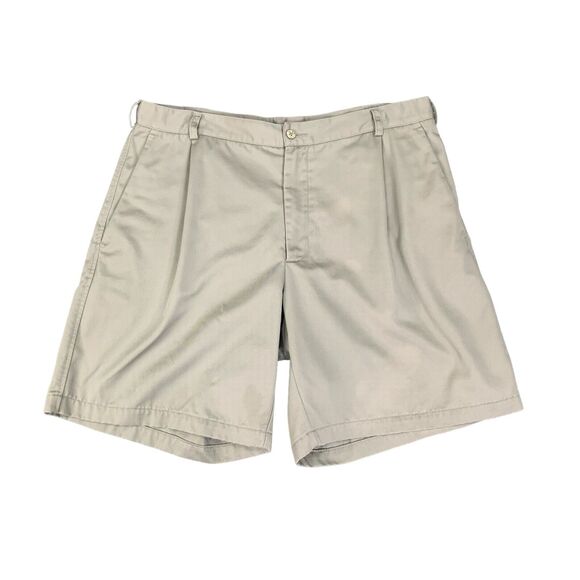 Nike Shorts Mens 38 Khaki Beige Cotton Golf Pleated Front Mid Rise Chino *READ - Picture 1 of 16